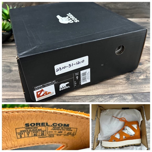 NIB Sorel Cameron 9 Lace Up Platform Gladiator Sandal Suede Desert Sun - Picture 12 of 12